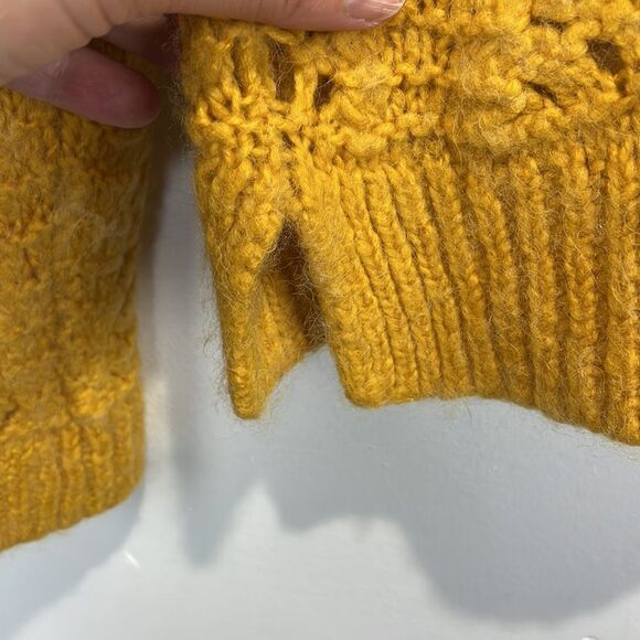 Madewell Windemere Pointelle Pullover Sweater Gold size XS - Picture 7 of 13